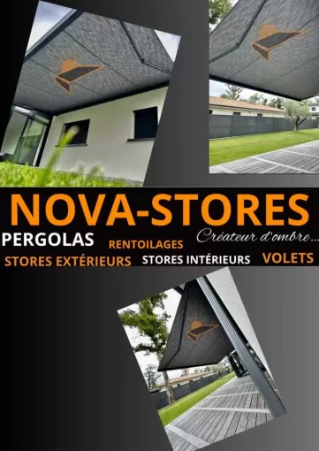 Installation de stores de terrasses sur mesure à Saint Aubin du Médoc, Mérignac, NOVA STORES