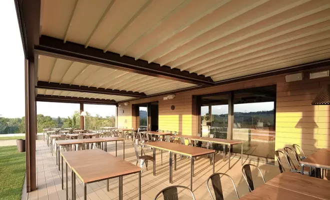 Pergola à toile rétractable pour particuliers et professionnels sur le Bassin d’Arcachon, Mérignac, NOVA STORES