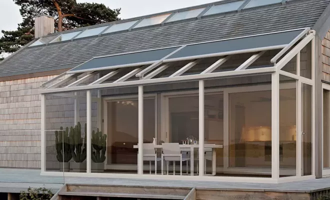 Installation store gibus sur toiture de véranda à Bordeaux, Mérignac, NOVA STORES